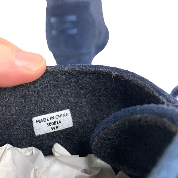 Toms Blue Suede Wedge Booties Lace Up - Picture 6 of 9